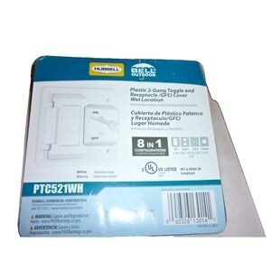 2 NEW Combo Cover Wp Plastic 2 Gang  White PTC521WH Hubbell‎ Bell Outdoor